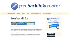 Desktop Screenshot of freebacklinkcreator.com