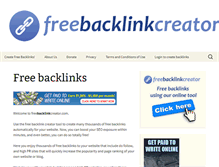 Tablet Screenshot of freebacklinkcreator.com